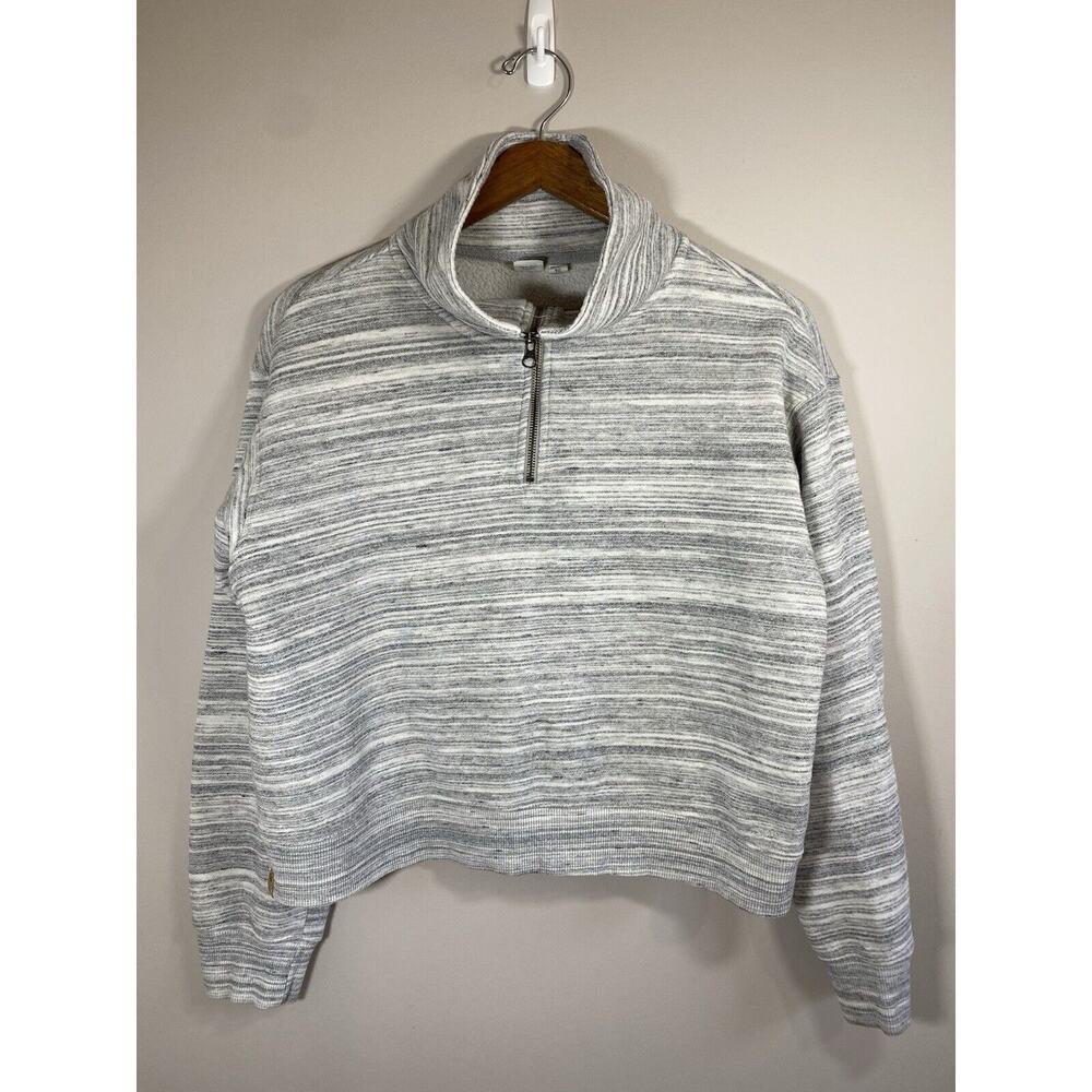 Tentree Sweatshirt Womens XL Gray Organic Cotton‎ Knit Quarter Zip Pullover